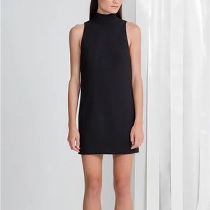 Keepsake the Label “Keep Up” Black Shift Mock Neck Mini Dress Small S LBD